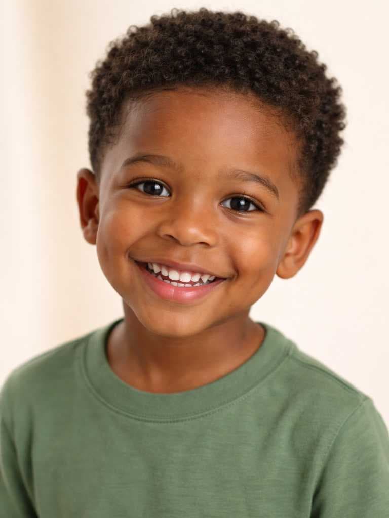 Original photo of a child before illustration